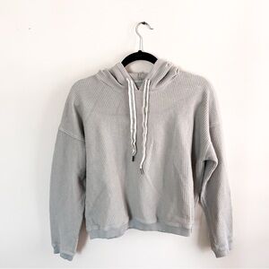 Aerie Gray Women's cropped ribbed hoodie small
